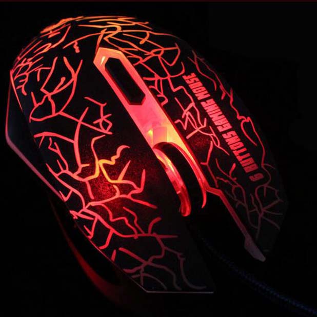 Multi-key fire 8 key seven-color breathing light wired optical game mouse 